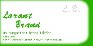 lorant brand business card