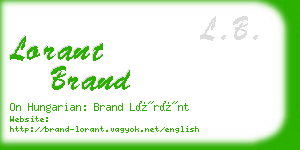 lorant brand business card